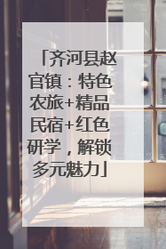 齐河县赵官镇：特色农旅+精品民宿+红色研学，解锁多元魅力